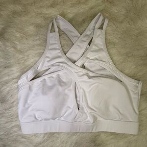White Cross-Back Sports Bra